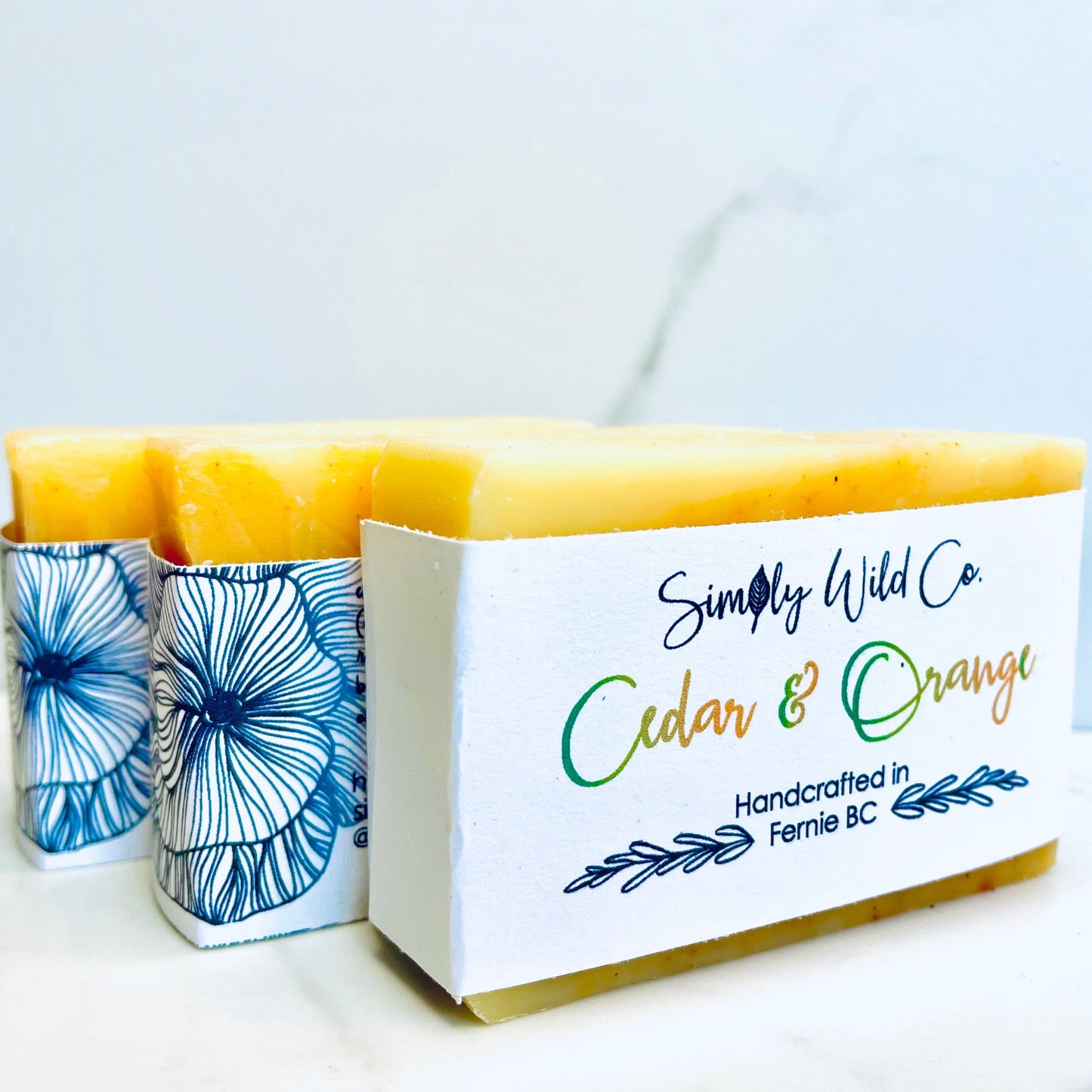 Handmade cedar and orange soap for natural skin cleansing